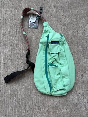 NWT KAVU Rope Sling Bag in Mint Green